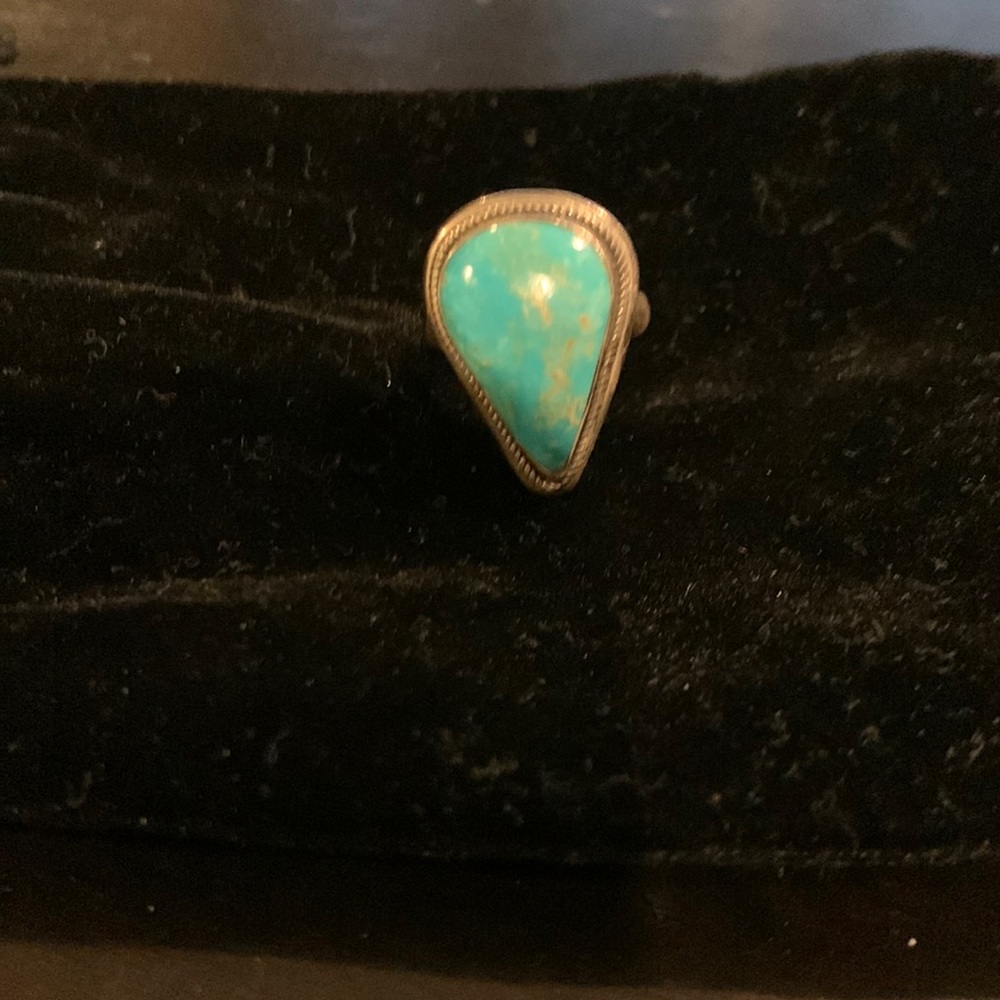 Silver and turquoise ring.